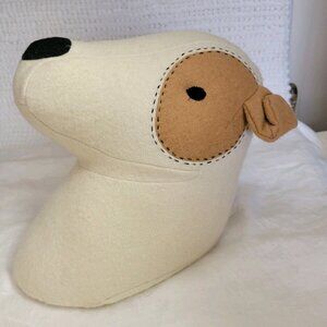 Little Love Nojo Dog Wall Hanging Plush looped hang neutral child's room decor